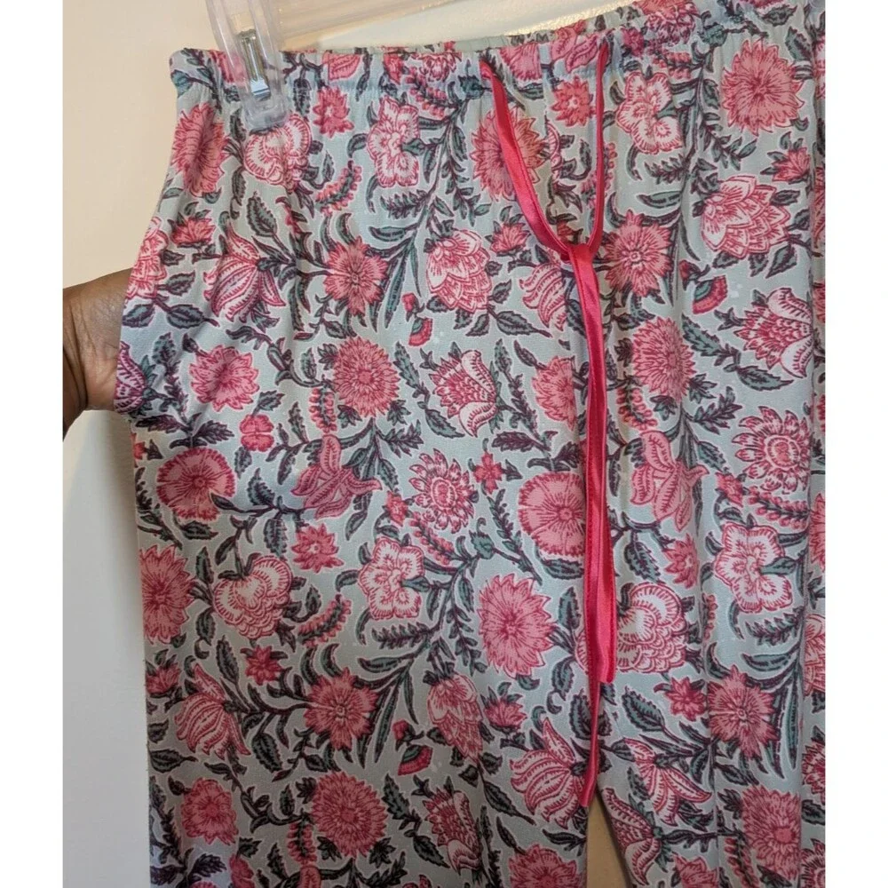 Flora Nikrooz Pajama Set Floral Pockets Comfy Lounge Wear Size Small